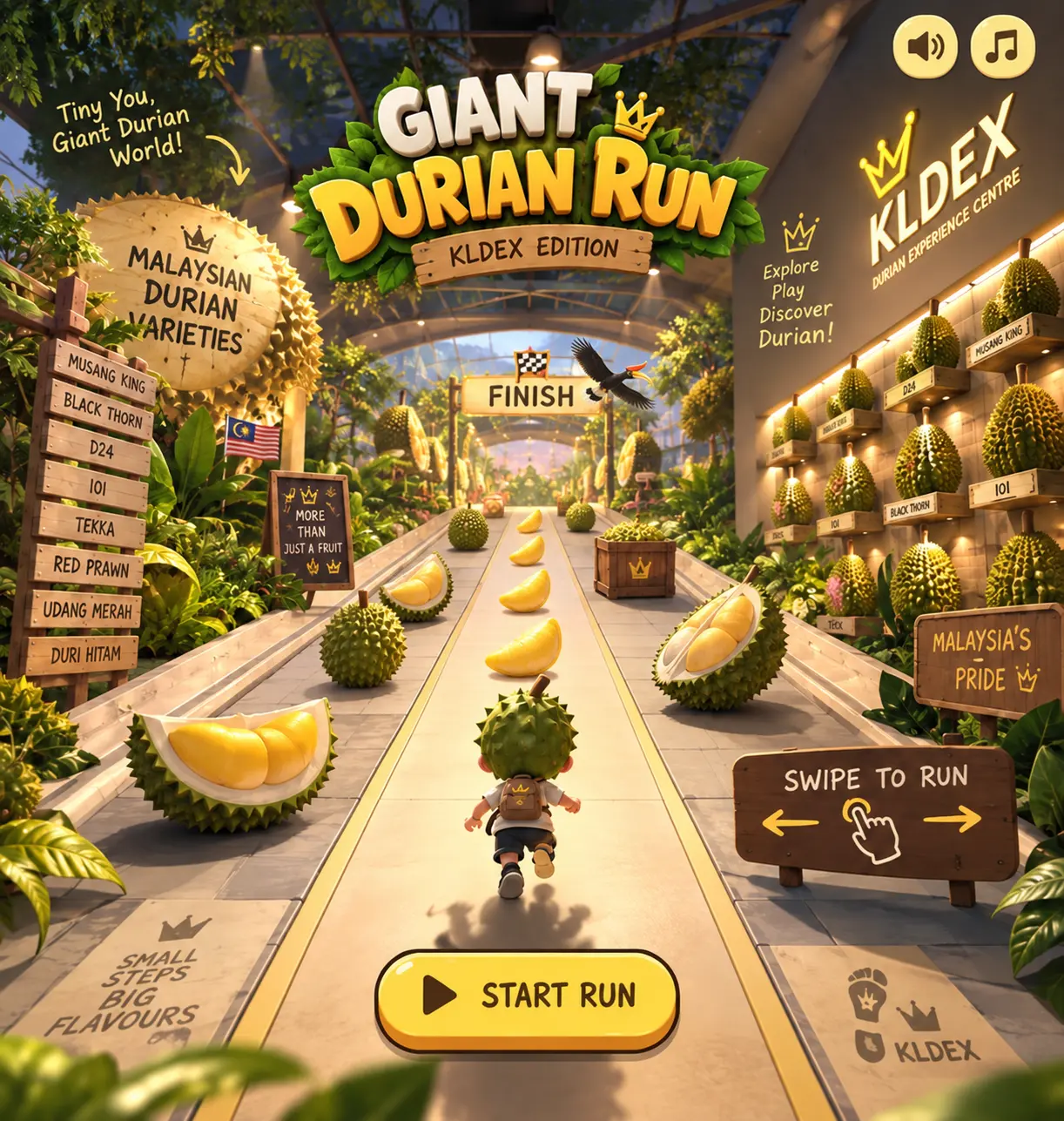 Giant Durian Run, KLDEX Edition. A lush Malaysian durian experience centre.